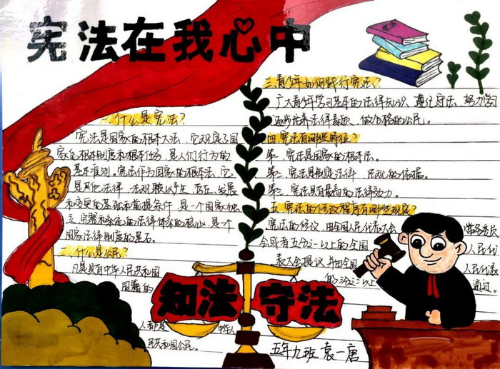 124宪法日法制教育宣传手抄报