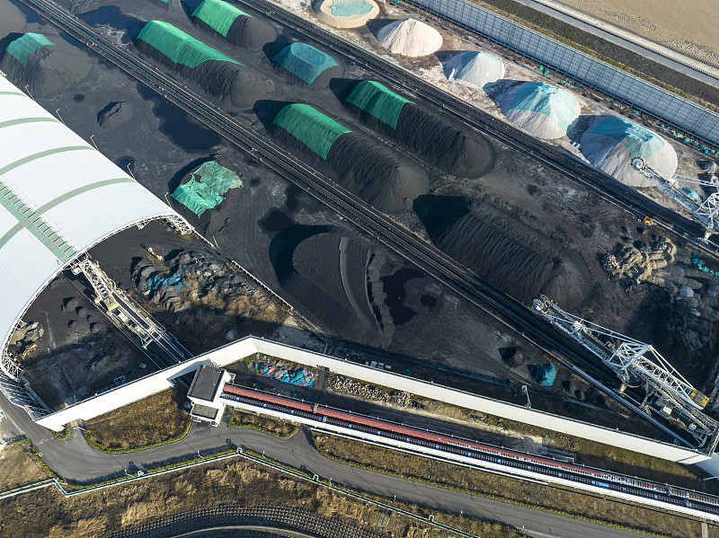 港口煤仓鸟瞰图图片下载