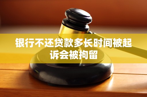 银行不还贷款多长时间被起诉会被拘留