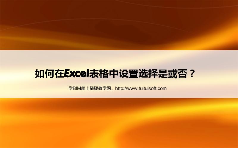 如何在Excel表格中设置选择是或否？  
