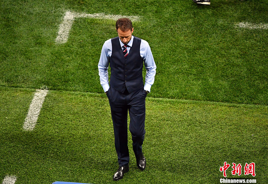 资料图：英格兰主帅索斯盖特。/p中新社记者 毛建军 摄