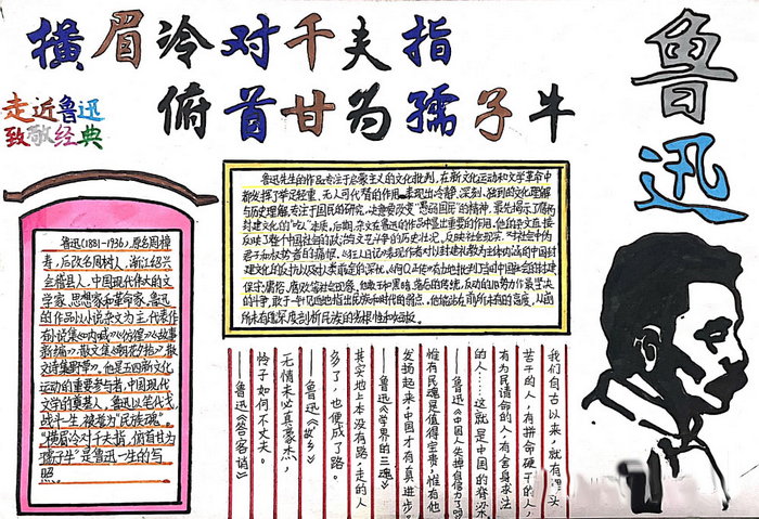 走近鲁迅的手抄报图片