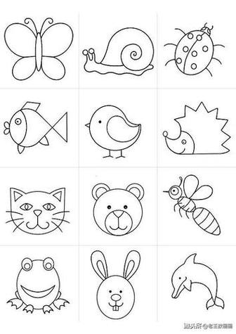 100个简笔画线稿周末打印出来让孩子涂色玩儿绘画名师团 暑假