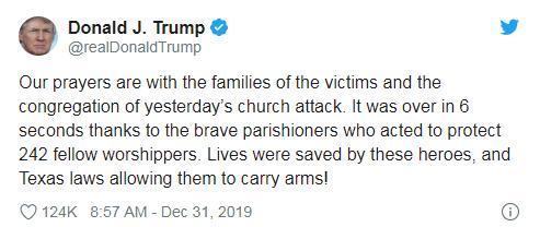 图片来源：特朗普“推特”截图。