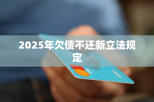 2025年欠债不还新立法规定