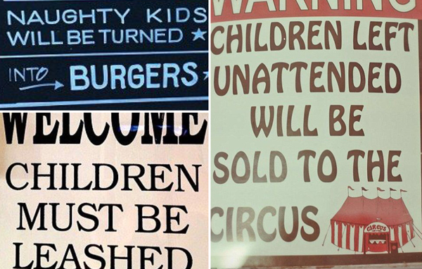 机智警告牌 专治各种熊孩子