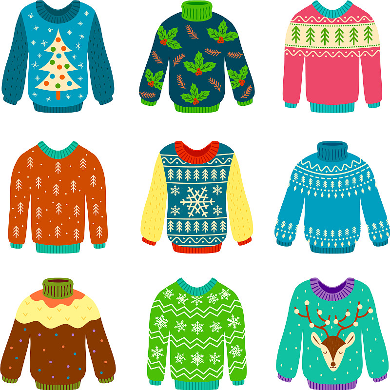丑陋的圣诞毛衣与针织套衫图片下载