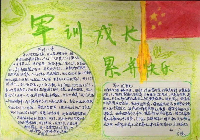 七年级军训手抄报简单又漂亮