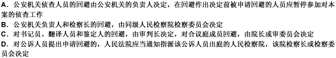 根据刑事诉讼法的规定，下列有关回避决定的表述中哪些是错误的？（） 此题为多项选择题。请帮忙给出正确答