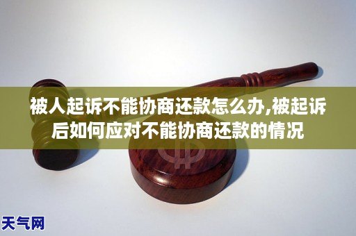 被人起诉不能协商还款怎么办,被起诉后如何应对不能协商还款的情况