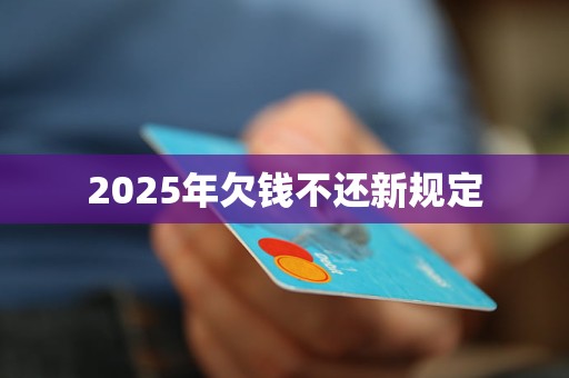 2025年欠钱不还新规定