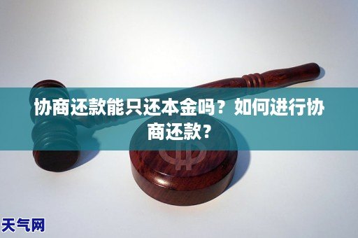 协商还款能只还本金吗？如何进行协商还款？
