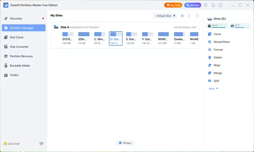 使用第三方分区管理软件（功能强大，更灵活）步骤一