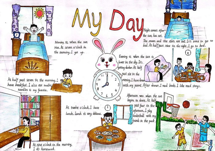 my day英语手抄报图片