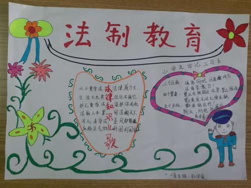 一年五班假期法治教育手抄报展示