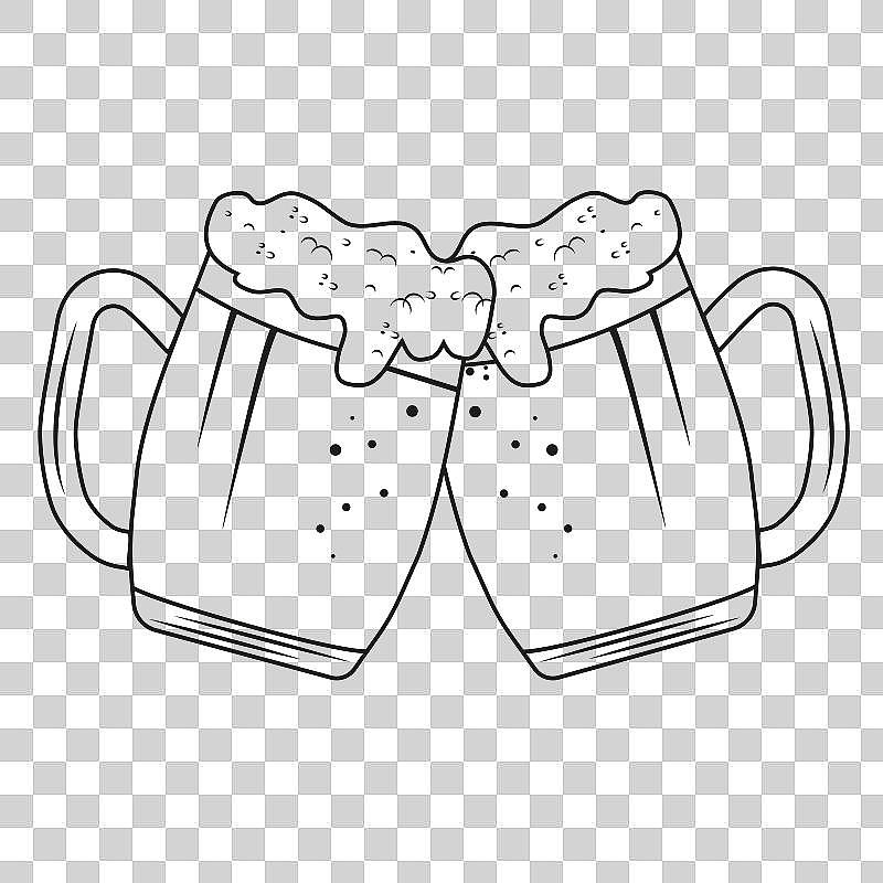 把啤酒装在杯子里,隔在一个图片下载