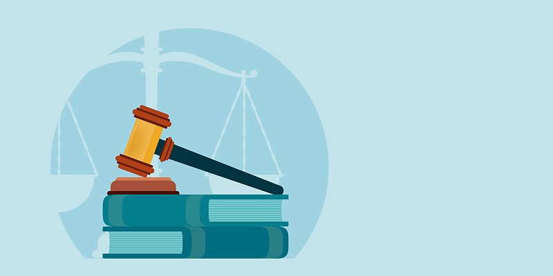 法官槌和法律书籍图片下载