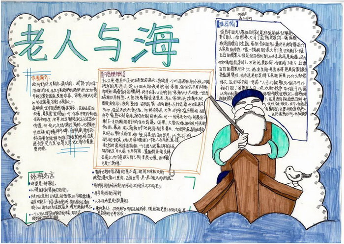 老人与海手抄报模板
