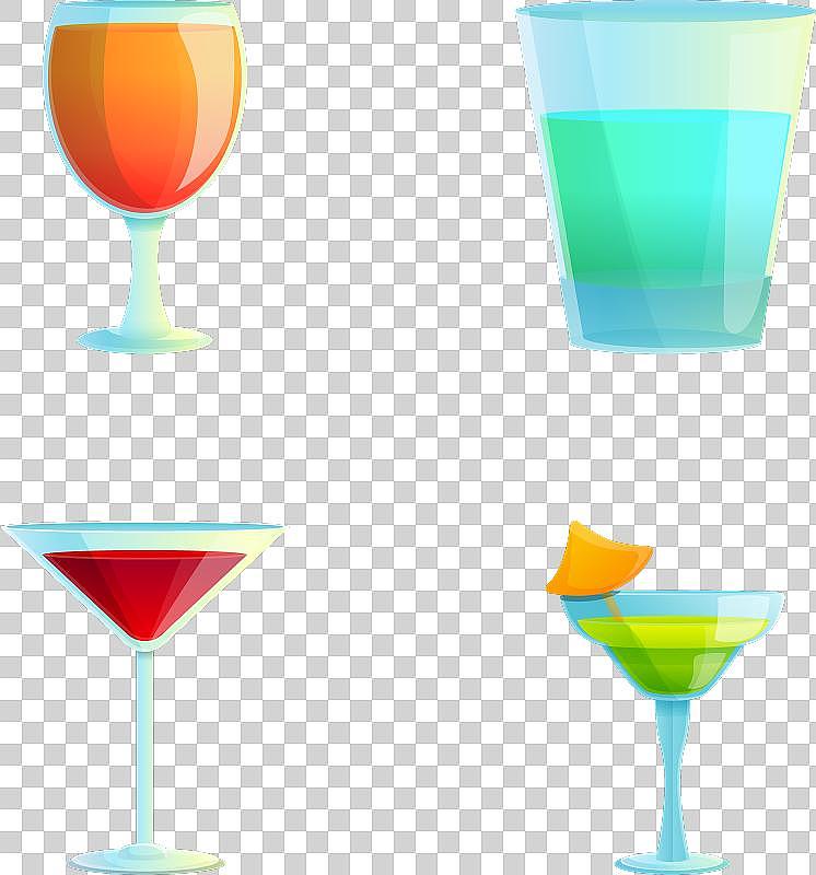 鸡尾酒图标集卡通多种多样图片下载