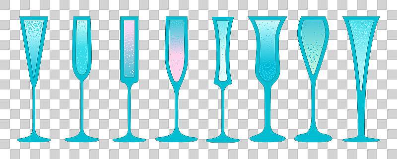 设香槟杯为蓝色酒精饮品图片下载