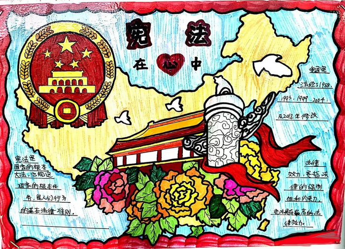 124国家宪法日手抄报