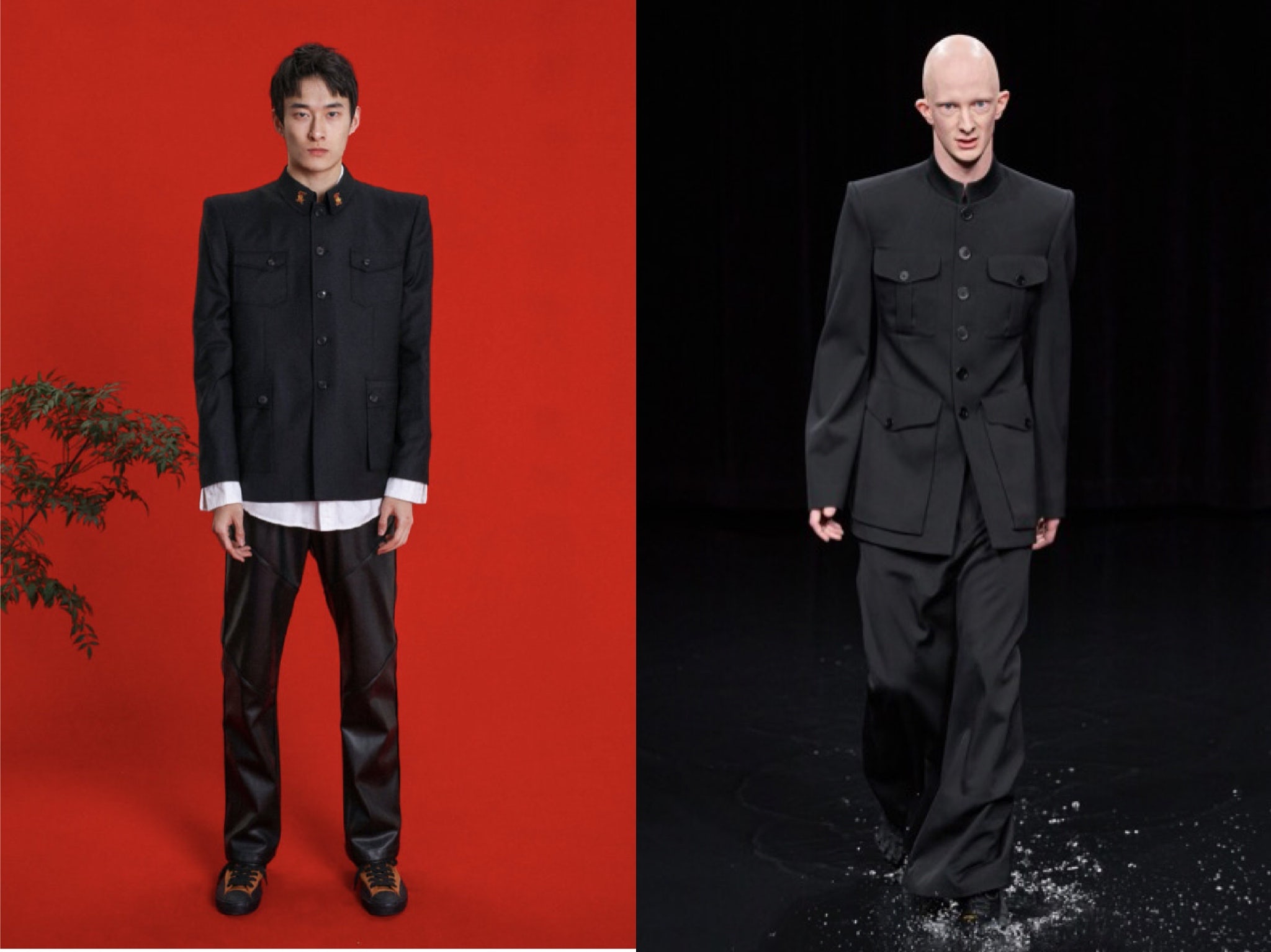 Fabric Porn 2020秋冬系列(左)与Balenciaga 2020秋冬(右)系列|图片来源:品牌