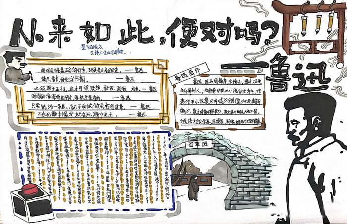 走近鲁迅手抄报模板大全