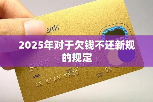 2025年对于欠钱不还新规的规定