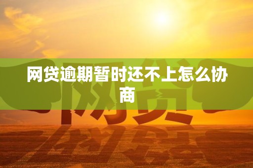 网贷逾期暂时还不上怎么协商