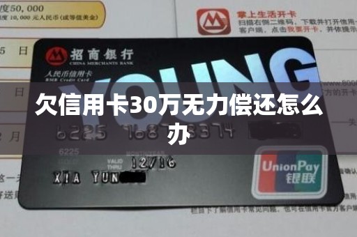 欠信用卡30万无力偿还怎么办