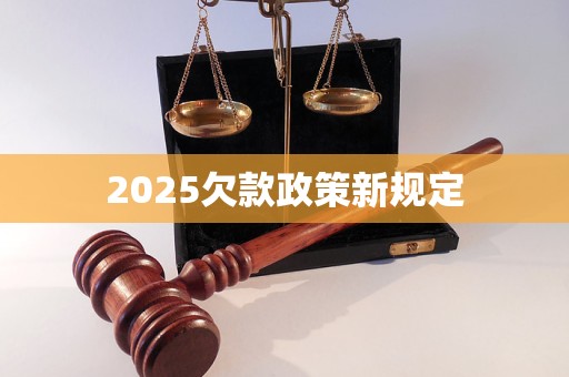 2025欠款政策新规定