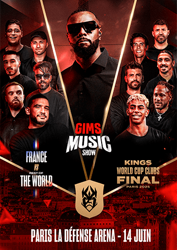 Affiche avec Paris La Défense Arena pour la Kings World Cup Clubs Final Paris 2025 Paris La Défense Arena
