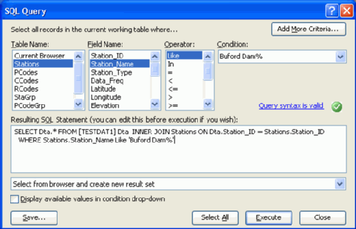 An example of SQL's query builder.