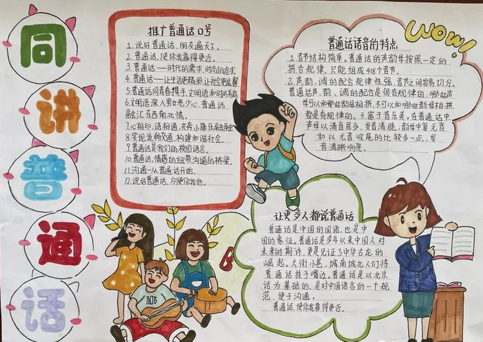 推广普通话手抄报内容怎么写