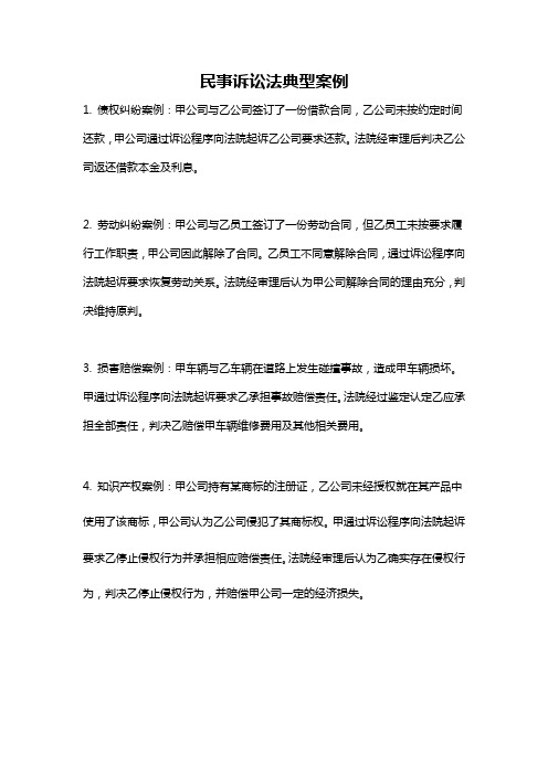 民事诉讼法典型案例