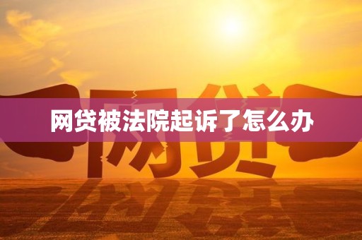 网贷被法院起诉了怎么办