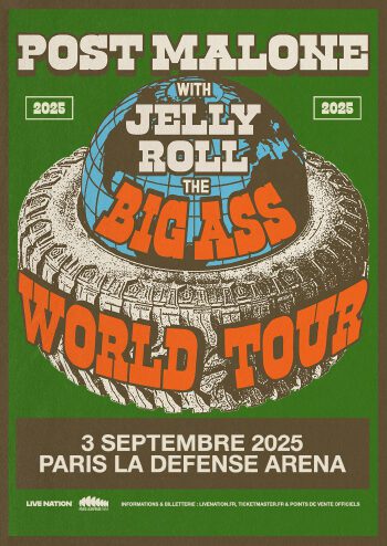 Affiche du concert de Post Malone le 3 septembre 2025 à Paris La Défense Arena
