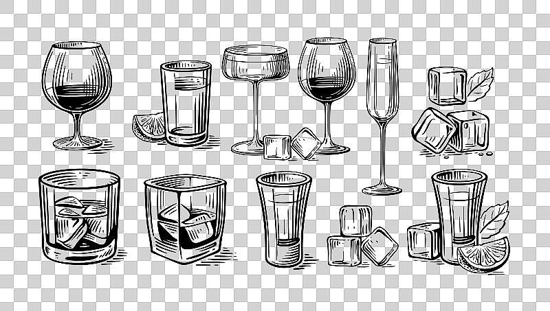 鸡尾酒和酒精饮料套装图片下载