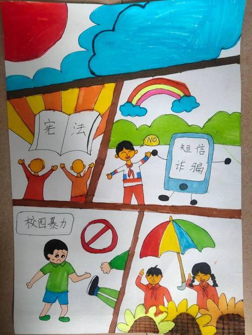 漠河市育才学校开展法治主题手抄报制作活动未成年人内容工作