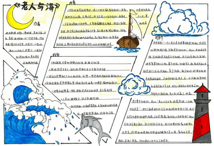 有关《老人与海》的手抄报