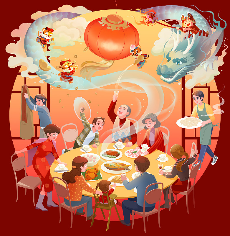 春节年夜饭图片下载