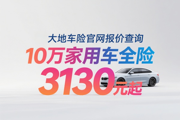 大地车险官网报价查询：10万家用车全险3130元起