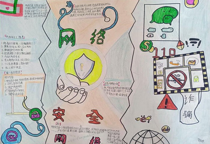 学校网络安全宣传周手抄报