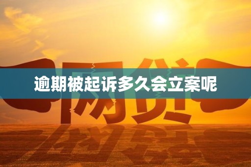 逾期被起诉多久会立案呢