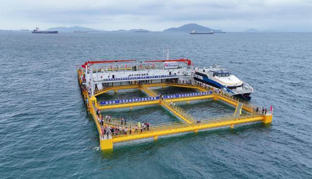 今年5月，现代化海洋牧场“标准海”样板区（隘洲）项目在珠海万山隘洲海域投产。南方+记者 关铭荣 摄