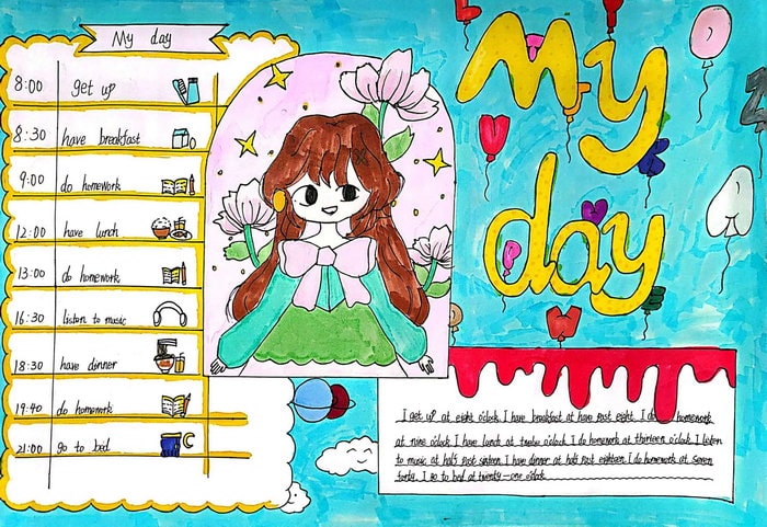 my day英语手抄报图片