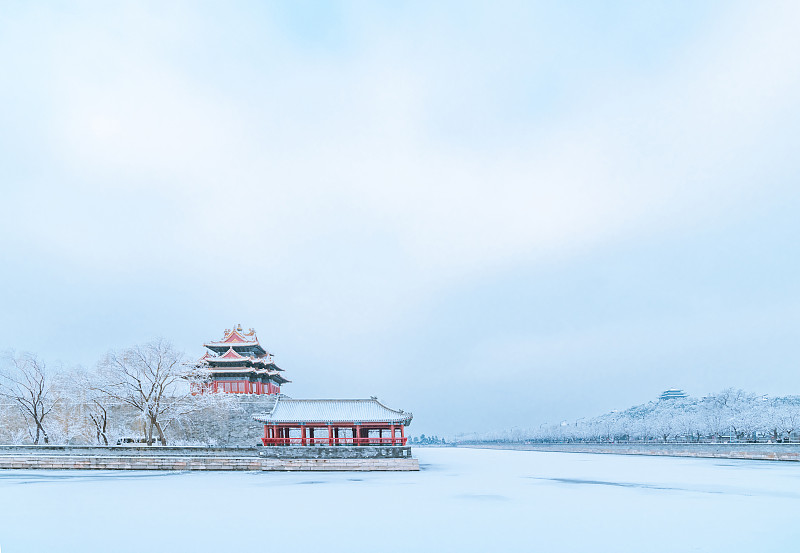 北京冬天故宫角楼图片下载