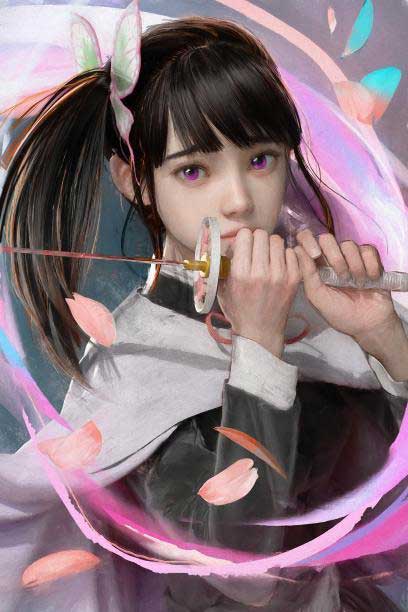 鬼灭之刃香奈乎同人美图，香奈乎写实画风很真实