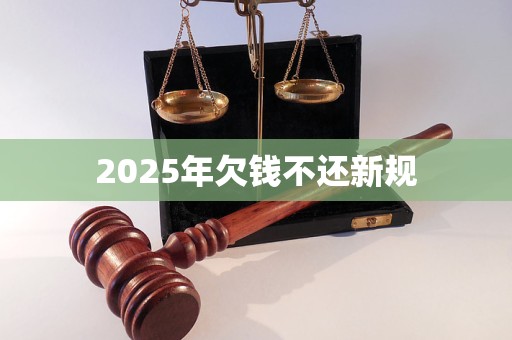 2025年欠钱不还新规