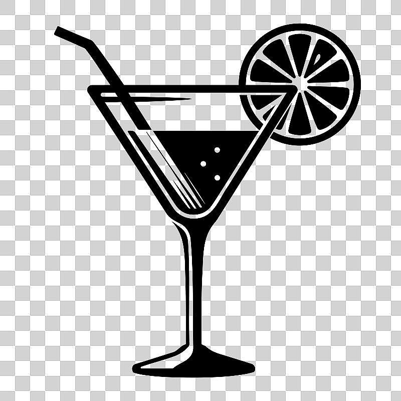 马提尼鸡尾酒喝单色剪贴画图片下载